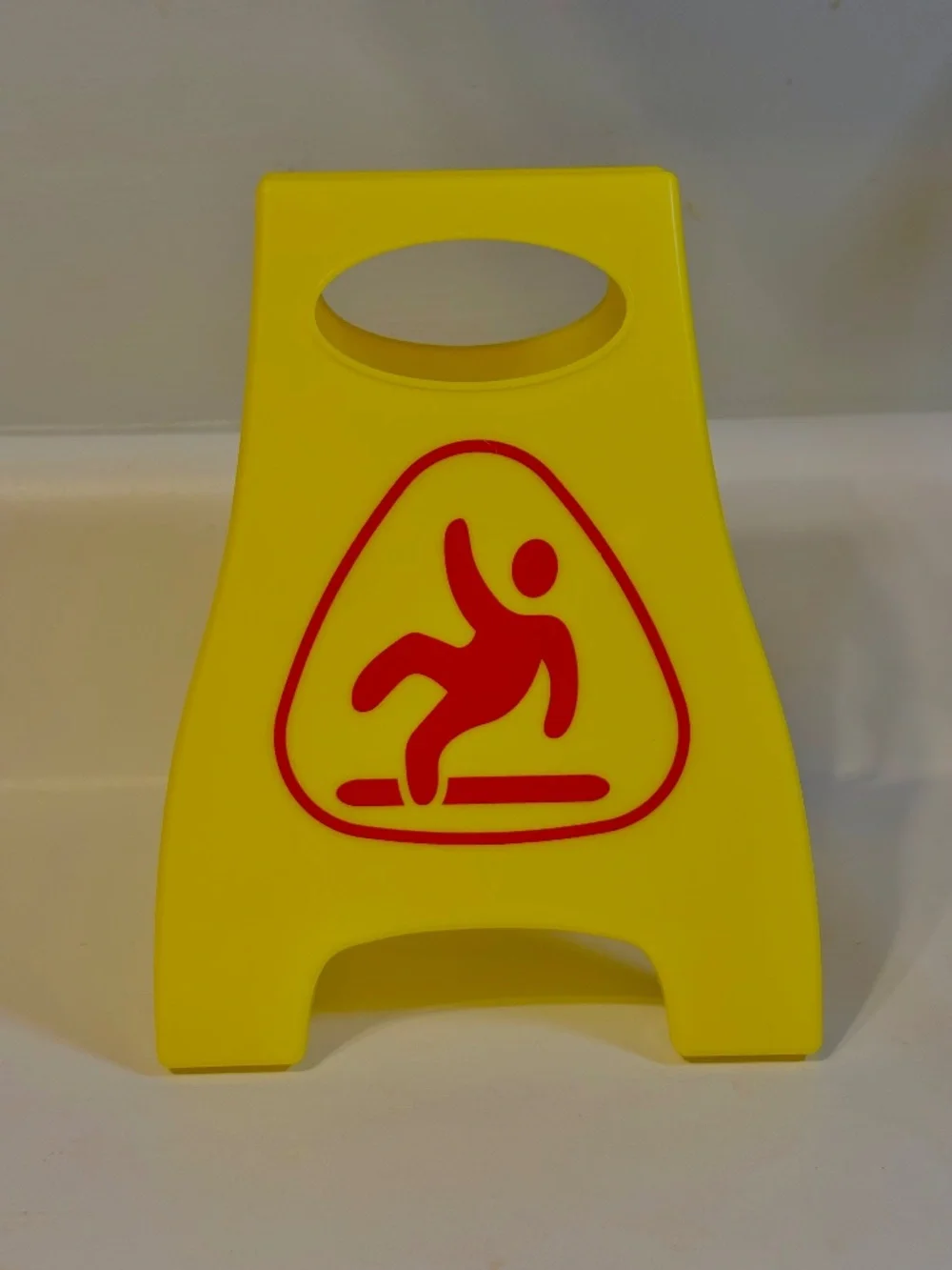 Miniature Wet Floor Sign Kids Toy Imagination Play School Plastic Yellow Small